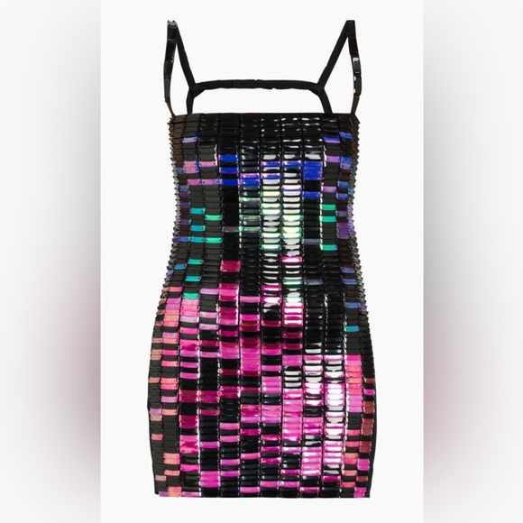 THE ATTICO Rue Sequin Open-back Mini Dress in Rayon Blend
